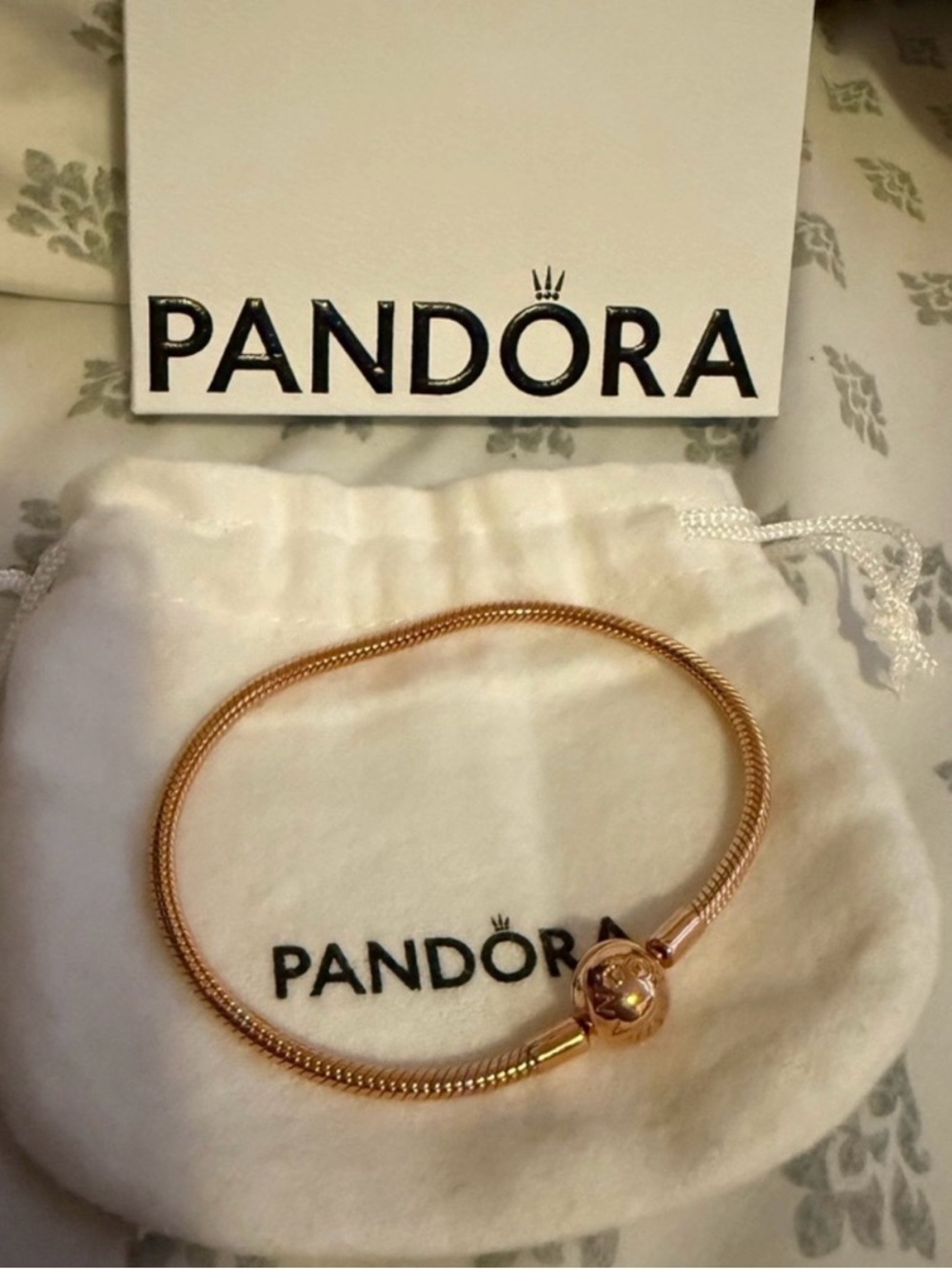 Pandora Rose-Tone Snake Chain Bracelet - Rose